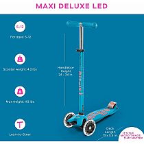 MAXI DLX SCOOTER LED AQUA