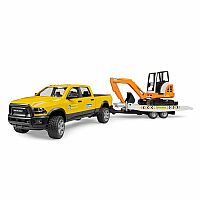 BRUDER RAM TRUCK/MINI EXCAVATOR