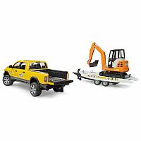 BRUDER RAM TRUCK/MINI EXCAVATOR