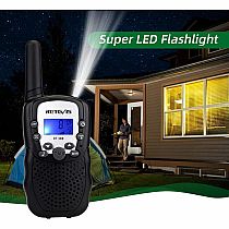 RETEVIS WALKIE TALKIE SET BLACK w FLASHLIGHT