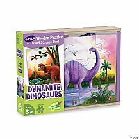 DYNAMITE DINOS WOOD PUZ 4 PK 12 pc ea