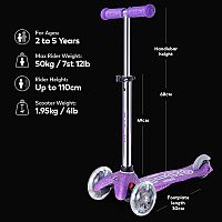 MINI SCOOTER LED GLITTER PURPLE