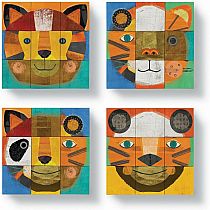 Crocodile Creek Make-A-Face Blocks Animal Mix and Match Block Stacking Sets, 2.5"