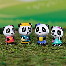 Timber Tots Panda Family set of 4