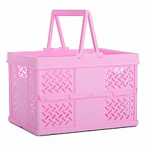 PINK FOLDABLE STORAGE CRATE LG