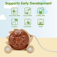 PULL ALONG HEDGEHOG BROWN