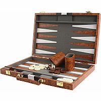 BACKGAMMON 15" BROWN/WHITE