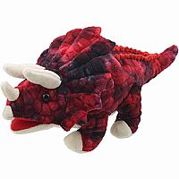 BABY DINO PUPPET TRICERATOPS RED