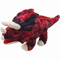 BABY DINO PUPPET TRICERATOPS RED