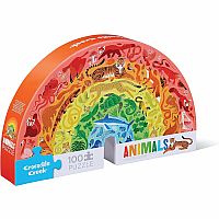 RAINBOW SHAPED PUZ ANIMALS 100 PC
