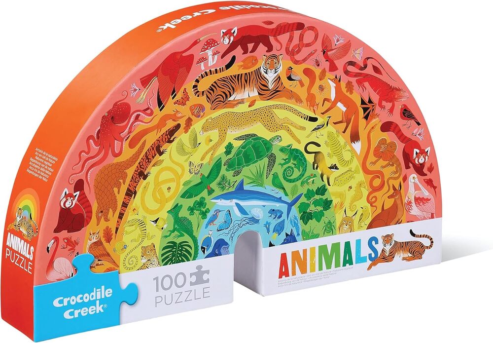 RAINBOW SHAPED PUZ ANIMALS 100 PC