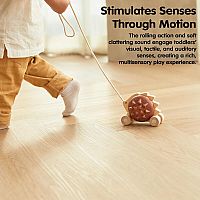 PULL ALONG HEDGEHOG BROWN