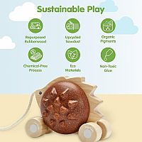 PULL ALONG HEDGEHOG BROWN