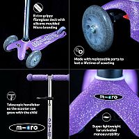 MINI SCOOTER LED GLITTER PURPLE