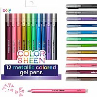 COLOR SHEEN METLIC GEL PENS 12
