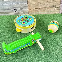 TAMBOURINE MARACAS GUIRO SET