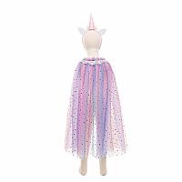 RAINBW UNICORN CAPE/HEADBND 4/6