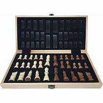 WOOD CHESS SET 10" BOARD
