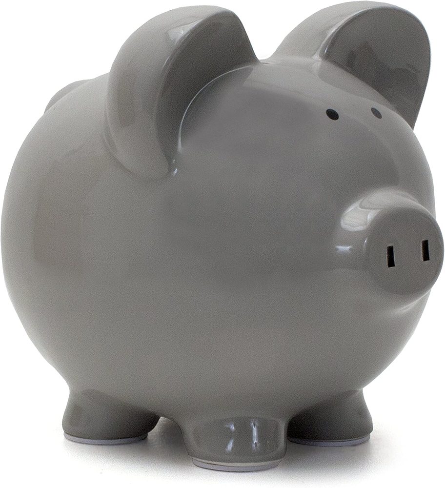 Grey piggy bank best sale