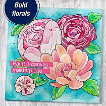 BOLD FLORAL PAINT BY # WATERCOLOR