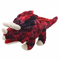 BABY DINO PUPPET TRICERATOPS RED