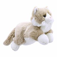 CAT BEIGE WHTE PUPPET