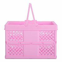 PINK FOLDABLE STORAGE CRATE LG