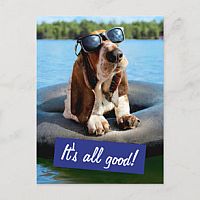 BASSET HOUND W SUNGLASSES CARD