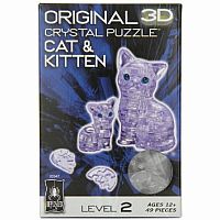 3D Crystal Puzzle- Cat and Kitten
