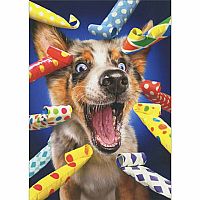 HAPPY DOG PARTY HORN BDAY CARD