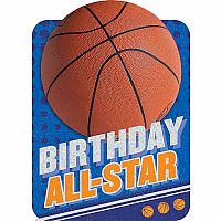 BASKETBALL FOIL BDAY CARD