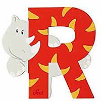 ****SALE PRICE— REG  $2.99**** Sevi Wood Letter R Rhino