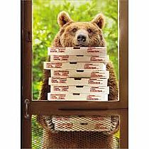 Bear with Pizzas Birthday CARD