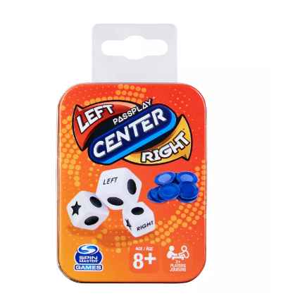 Left Center Right Dice Game - Styles Vary Tube/Tin - Over the Rainbow