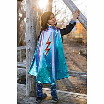 BLUE LIGHTENING HOLOGRAPHIC CAPE