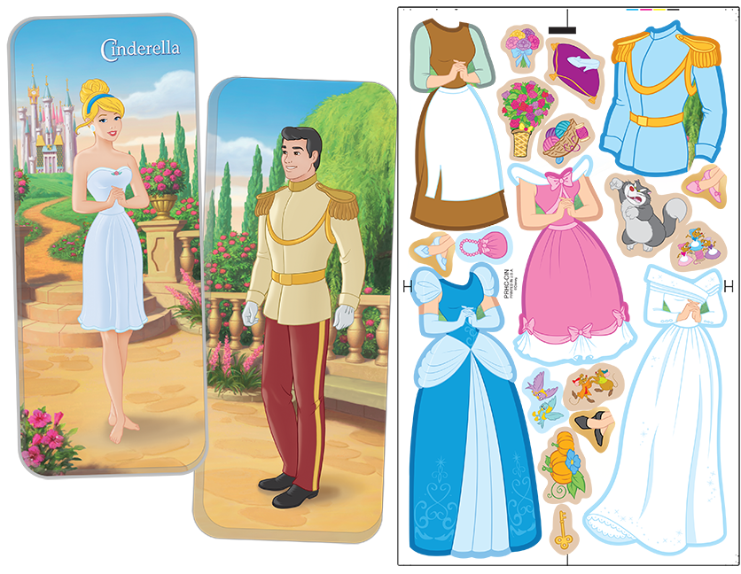 Disney Princess Magnetic Mini Tin Paper Dolls Dresses 