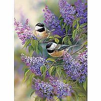 Chickadees And Lilacs 1000pc
