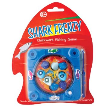 2 Pack Mini Wind-Up Fishing Games Gift Set Bundle with Exclusive Mattys Toy Stop Storage Bag Toysmith Gone Fishin & Shark Frenzy 