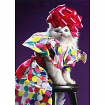 CAT WRAPPING PAPER DRESS CARD