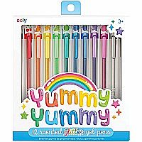 Yummy Scented Glitter Gel Pens - Set of 12