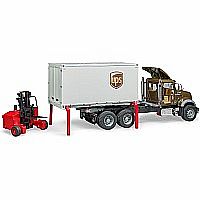 Bruder 02828 MACK Granite UPS logistics truck with forklift