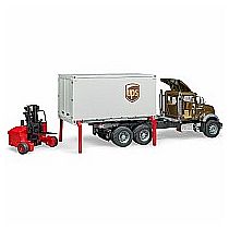 Bruder 02828 MACK Granite UPS logistics truck with forklift