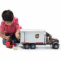 Bruder 02828 MACK Granite UPS logistics truck with forklift