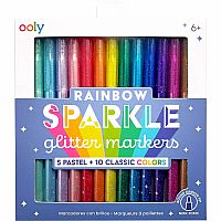 RAINBOW SPARKLE GLITTER MARKERS