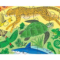 RAINBOW SHAPED PUZ ANIMALS 100 PC