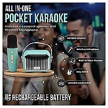 POCKET KARAOKE SPEAKER/MIC TEAL