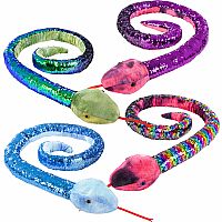 Sequinimals - 67" Sequin Plush Snake - Asst